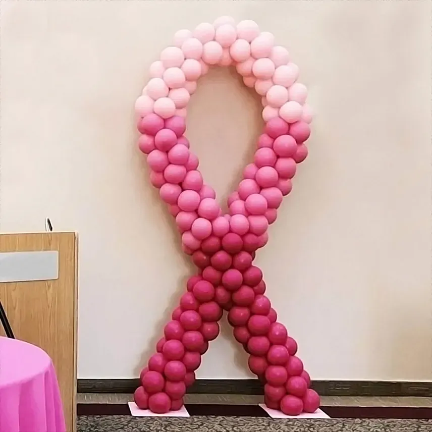 Pink Ribbon Balloon Decoration