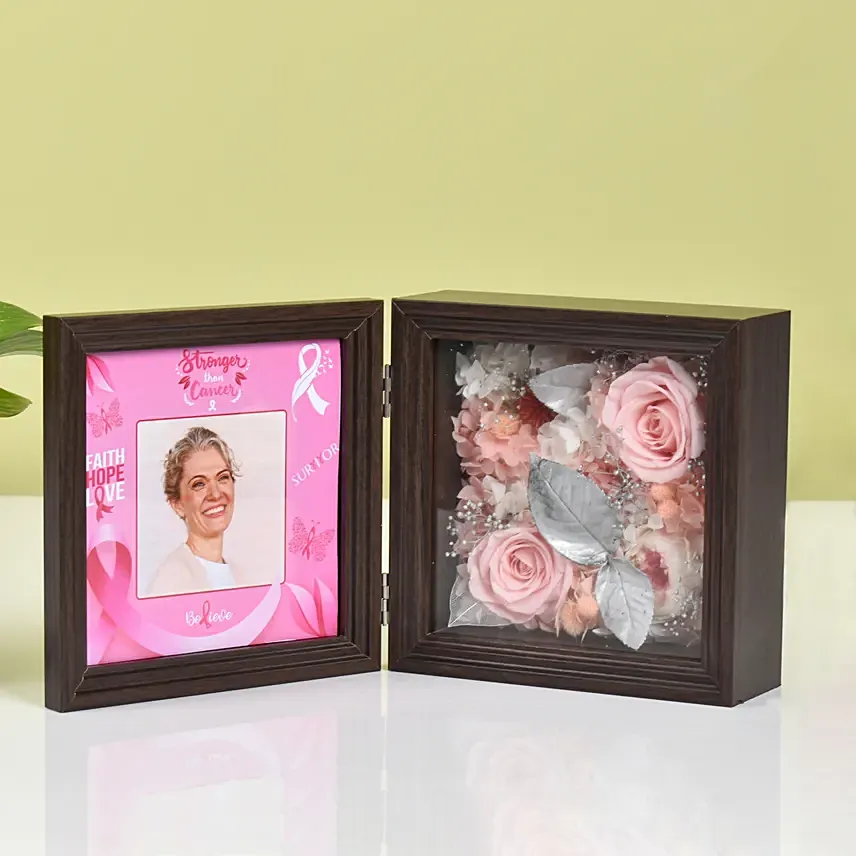 Pink Ribbon Forever Rose Personalized Frame